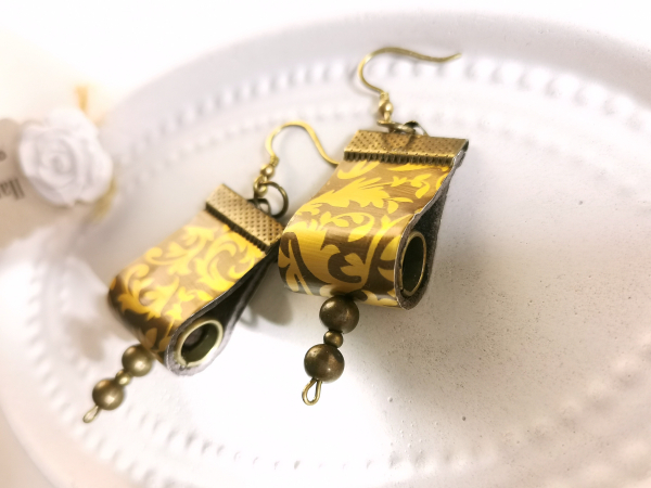 recycling ohrringe gold bronze